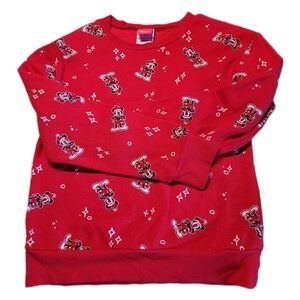 Red and White MICKEY MOUSE Christmas Sweatshirt, Size 7/8, Small